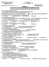 Đề kiểm tra 15 phút học kì I môn Sinh học Lớp 11 lần 1 (Ban nâng cao) - Mã đề 213 - Trường THPT Lê Lợi